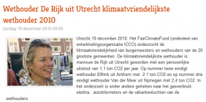 klimaatvriendelijkste wethouder 2010